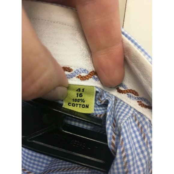 ROBERT GRAHAM EST.01 MENS SHIRT 41/16 BLUE CHECK EUC LONG SLEEVE 100% COTTON - Picture 3 of 10